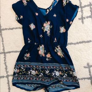 Floral silky romper